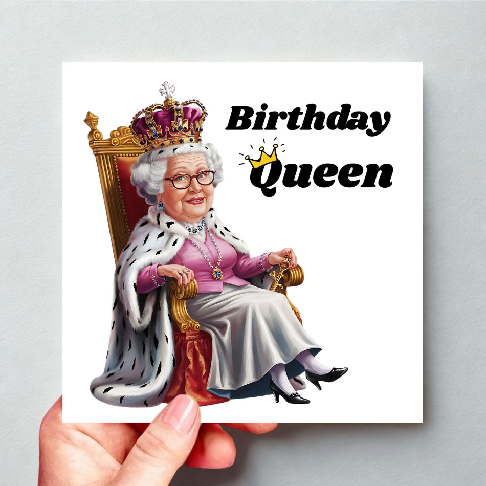 Personalised funny birthday card for her - Birthday Queen
