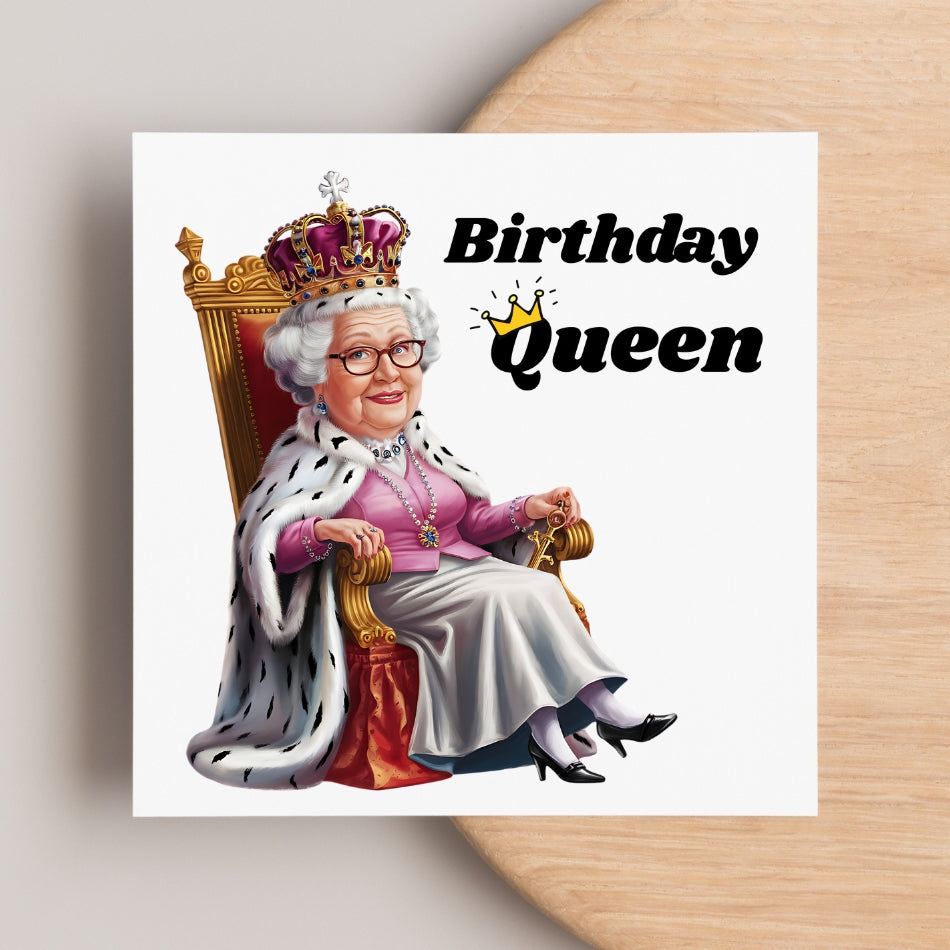Personalised funny birthday card for her - Birthday Queen