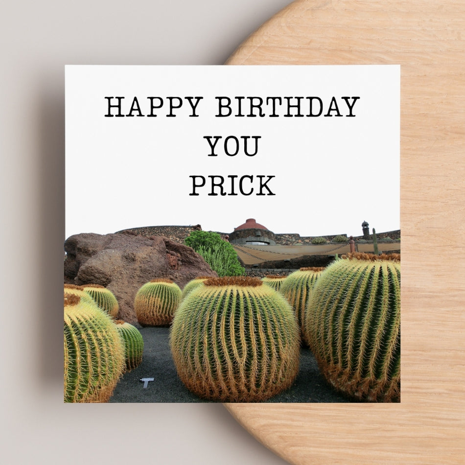 Funny Birthday Card for Him - 'Happy Birthday You Prick' - Rude & sarcastic Greeting