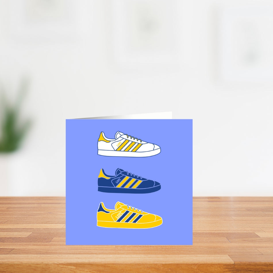 Leeds United Casuals Trainer Card – LUFC Terrace Style Greeting – Football Culture Birthday Card