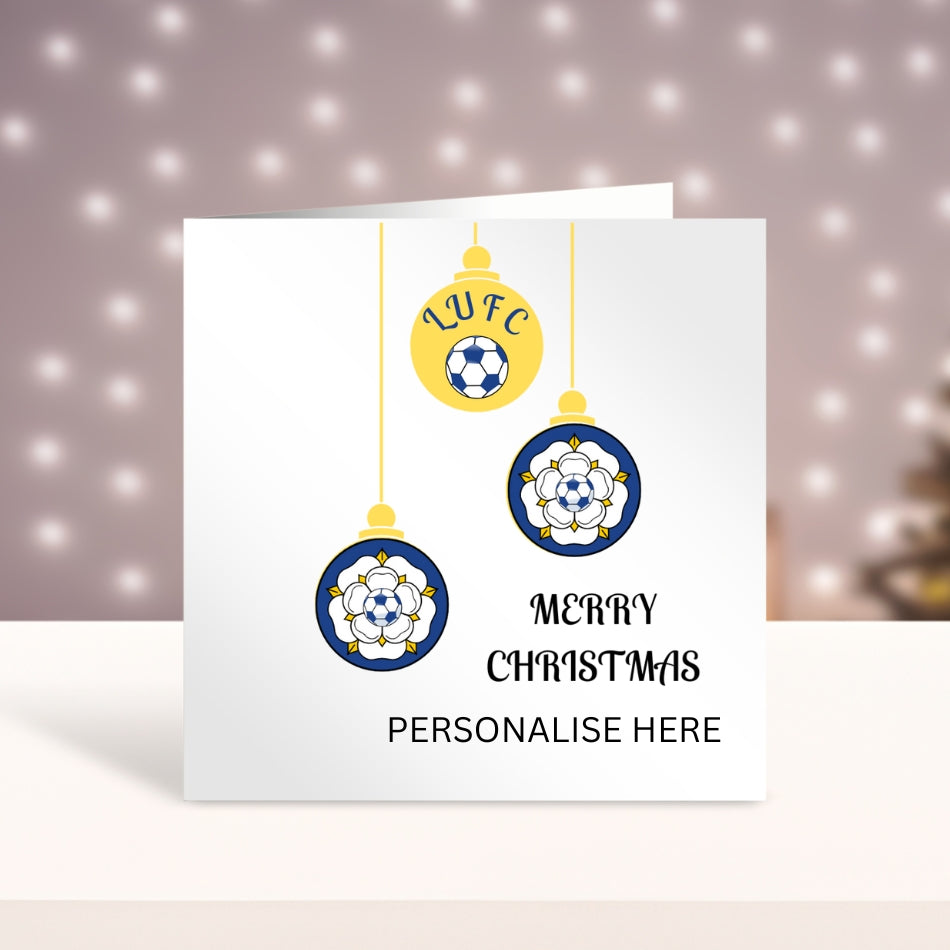 Personalised Leeds United Christmas Card