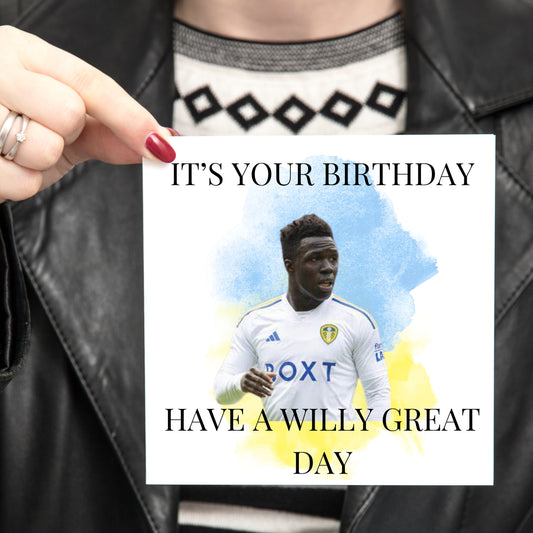 Willy Gnonto - Leeds United - Birthday Card