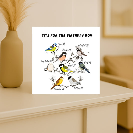 Funny birthday card for him. Tits for the birthday boy