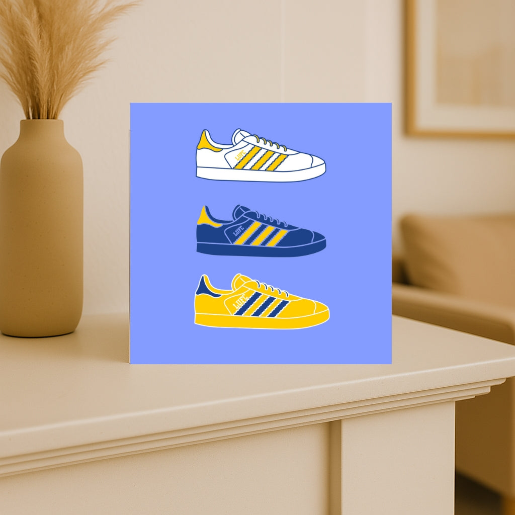 Leeds United Casuals Trainer Card – LUFC Terrace Style Greeting – Football Culture Birthday Card
