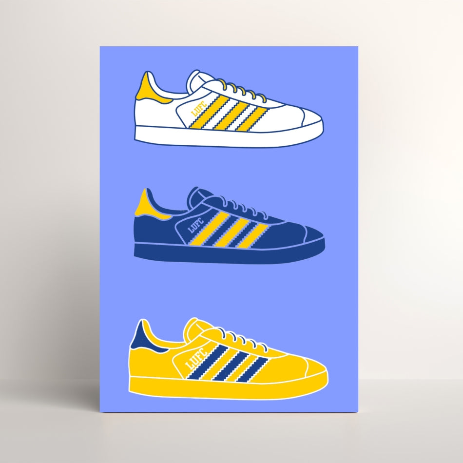 LUFC Leeds United casuals wall art print trainer print Leeds united gift