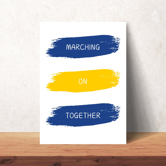 Leeds United A4 wall art - Marching On Together