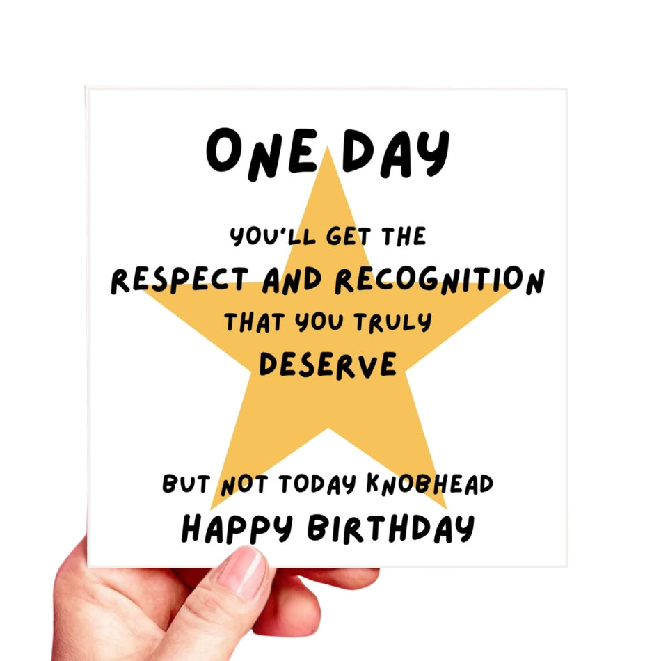 Funny Rude Birthday Card – “Not Today, Knobhead” – Sarcastic Greeting for Friend or Brother