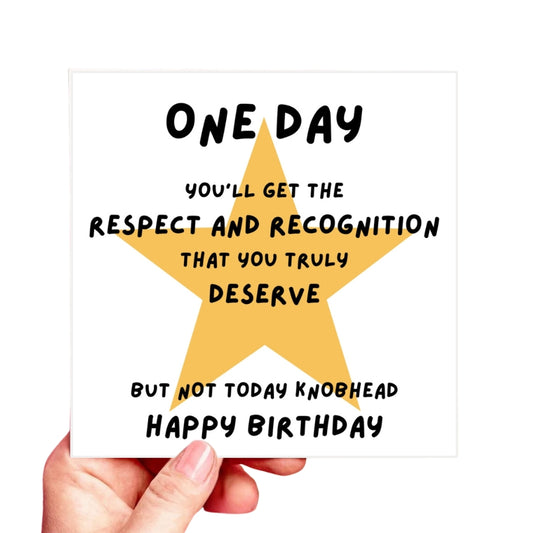 Funny Rude Birthday Card – “Not Today, Knobhead” – Sarcastic Greeting for Friend or Brother