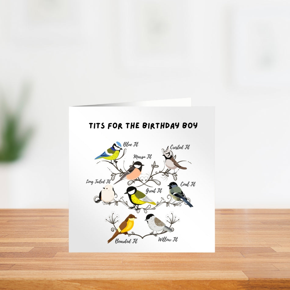 Funny birthday card for him. Tits for the birthday boy