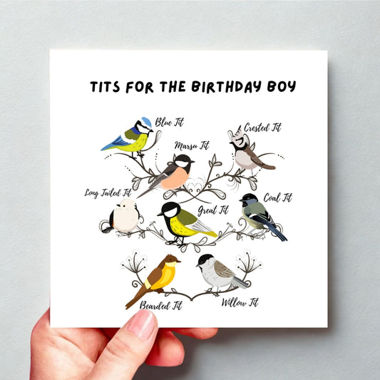 Funny birthday card for him. Tits for the birthday boy